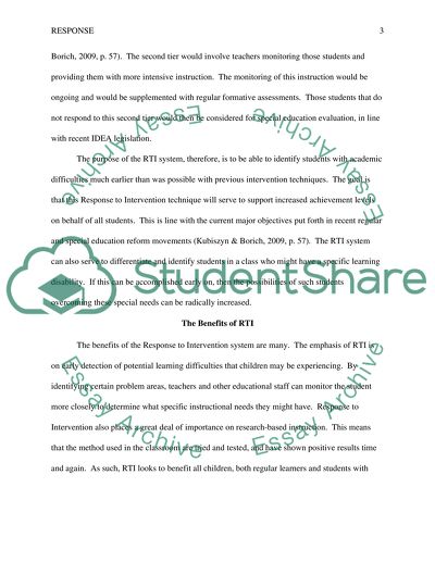 New Response to Intervention