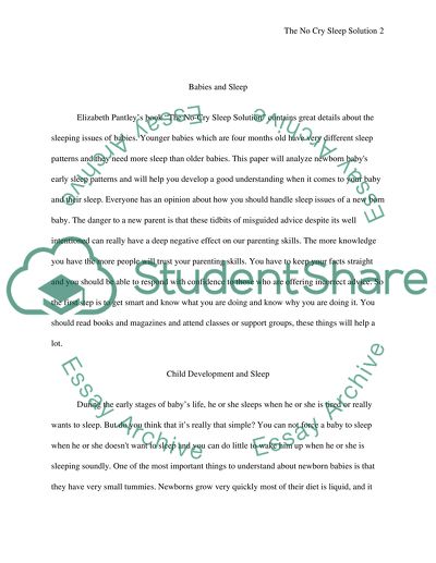 The No Cry Sleep Solution by Elizabeth Pantley