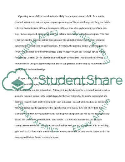 Personal training: business plan, sales and marketing, good practice