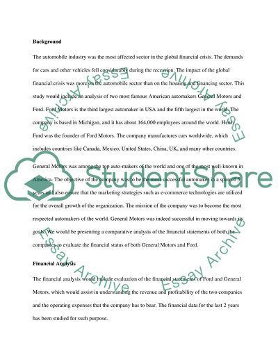 Evaluation of the Financial Statements of Ford and General Motors