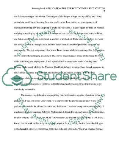 The Reason of Desire to Get the Position of Army Aviator