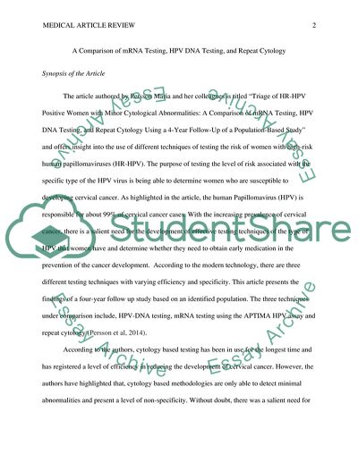 Comparison of mRNA Testing, HPV DNA Testing, and Repeat Cytology