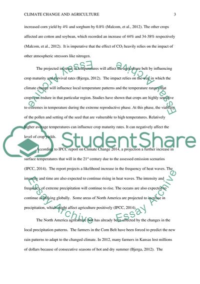 Climate Change and Agriculture