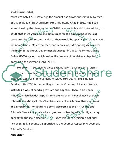 Small Claims in England