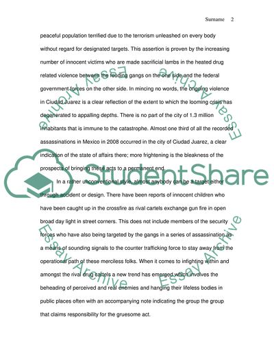 A Discussion of the Drug War in Ciudad Juarez, Mexico