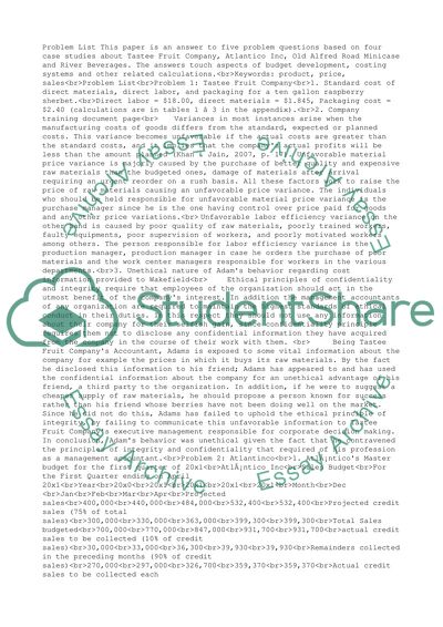 Tastee Fruit Company, Atlantico Inc, Old Alfred Road Minicase and River Beverages