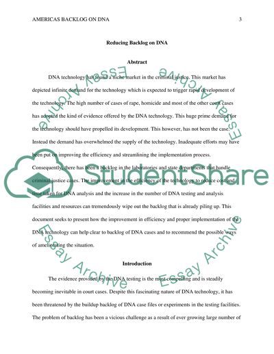 The Optimization of the DNA Testing