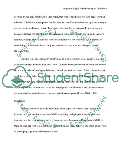 The Negative Effects on Children Living In a Single Family Household