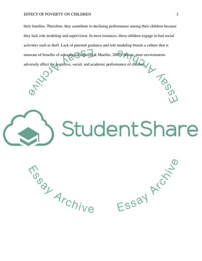 The effacts of poverty on children living