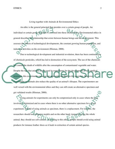 Living together with Animals & Environmental Ethics