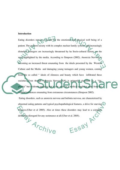 Implications of Socio-Cultural, Environmental and Biological Factors upon Eating Disorders