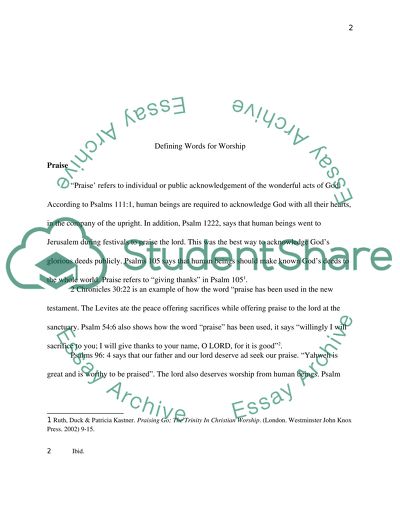 Defining Words for Worship