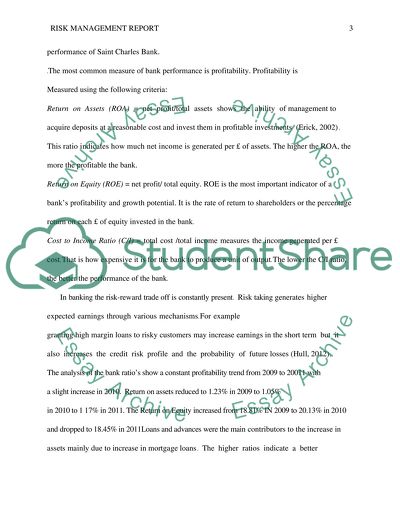 The Financial Situation of the Saint Charles Bank