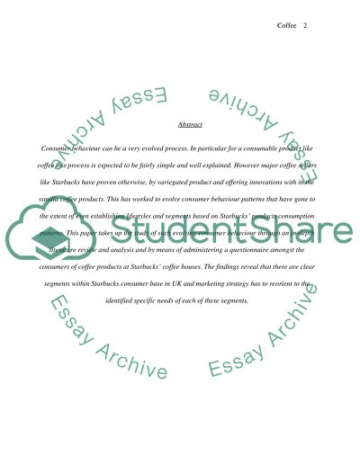 Marketing dessertation: Starbucks coffee: the study of consumer behaviour in the United Kingdom