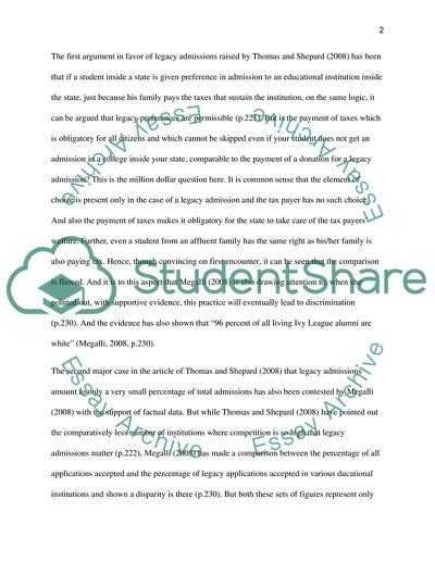 The Legacy Admissions