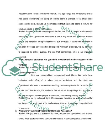 Entrepreneur Interview and Personal Analysis