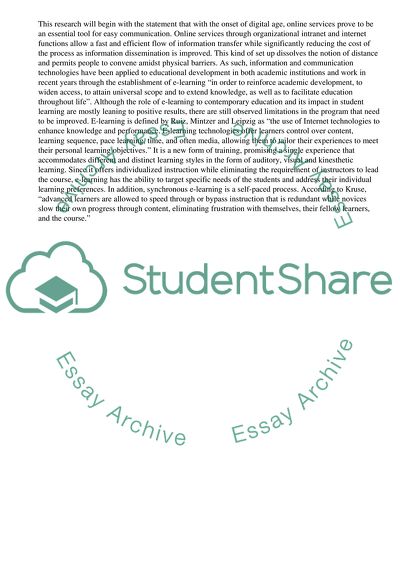 E-Learning: Advantages and Limitations