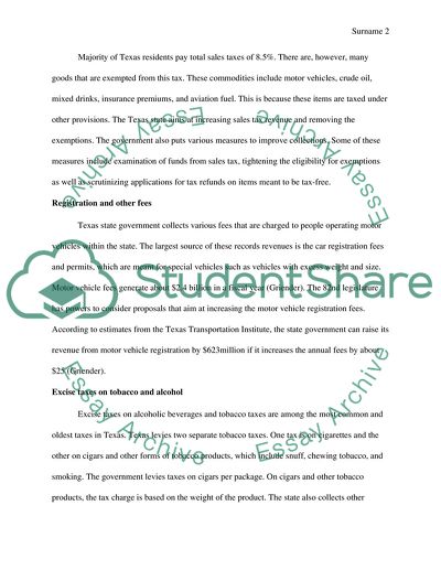 Revenue Sources for Texas State Government