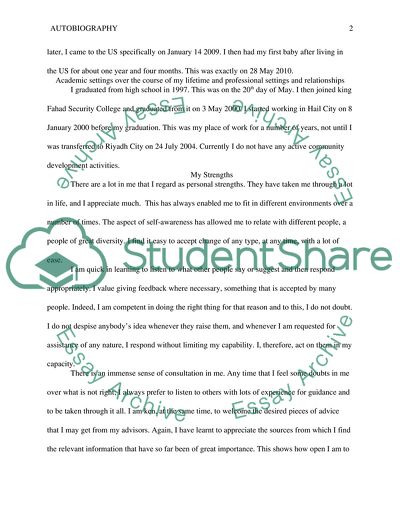 Autobiography: Family Origin, My Strengths and My Weakness