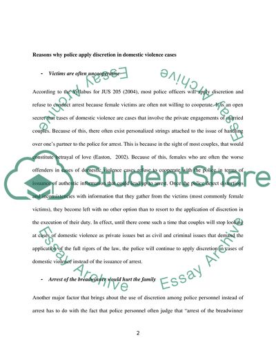 Pros and Cons of Police Discretion in Domestic Violence Situations