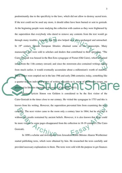 The Cairo Genizah Impact for the History