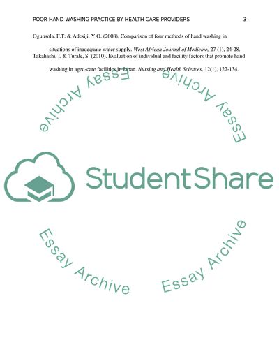 Poor Hand Washing Practice by Health Care Providers