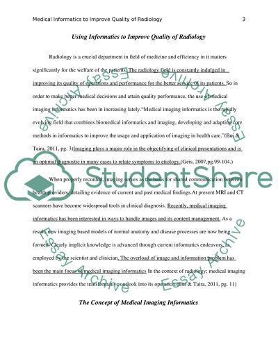 Medical Informatics to Improve Quality of Radiology