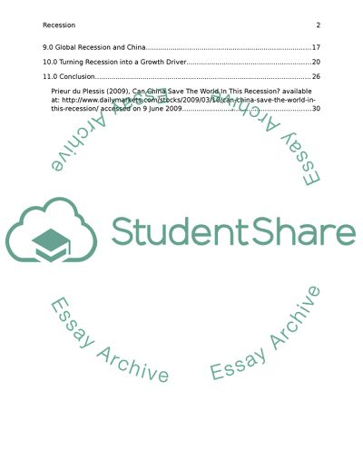Global Recession Effects on Emerging Economies