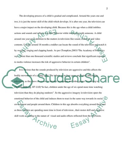 Effect Of Aggressive Media On Development Of Children