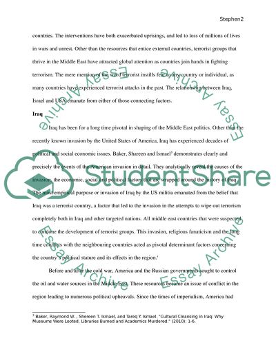 Israel, Iraq and the USA in Middle East Politics Analysis