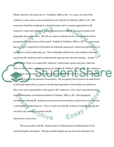 Nursing Care for Consumers with Mental Health Conditions