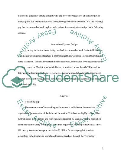 Curriculum Design for Teachers with Technology Learning Gap