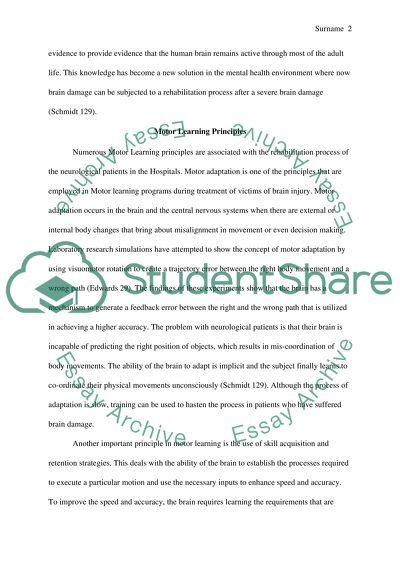 Principles of Motor Learning and Rehabilitation