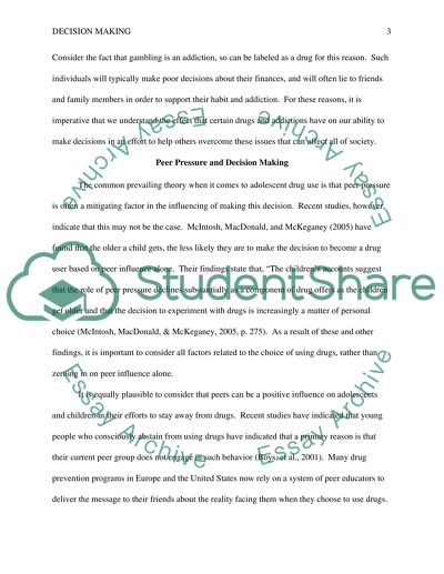 Decision making in Drugs