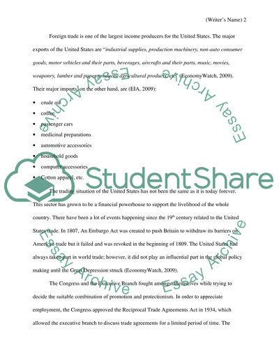 Economics: Trading policies of the U.S.A