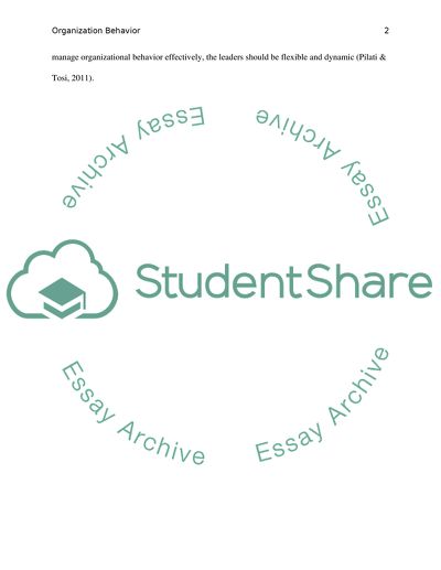 Managing Organizational Behaviour