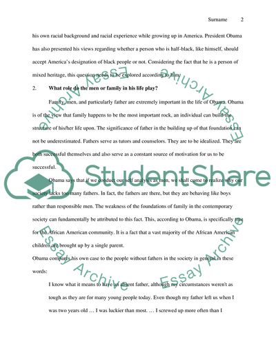 Analysis of Dreams from My Father by Barack Obama