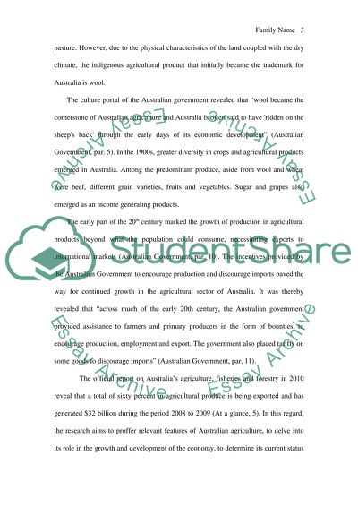 Australian Agriculture and Chinese Agriculture