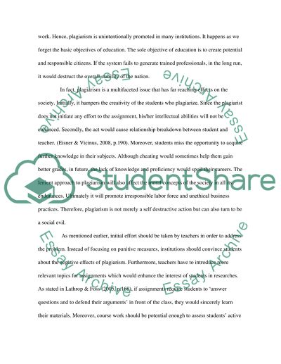 The Institutional Approach to Plagiarism