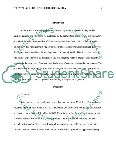 Treatment as a Way of Addressing Juvenile Delinquency