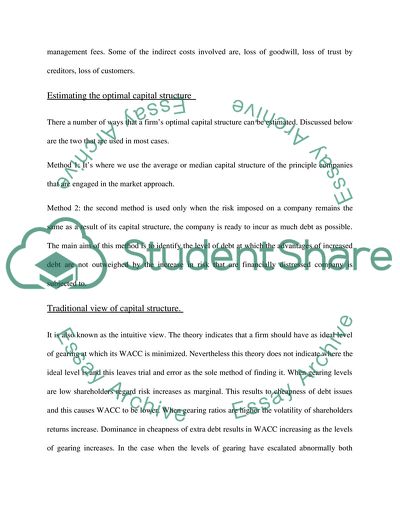 Optimal Capital Structure