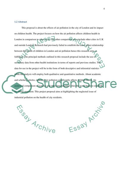 Research proposal- air pollution around london and child health
