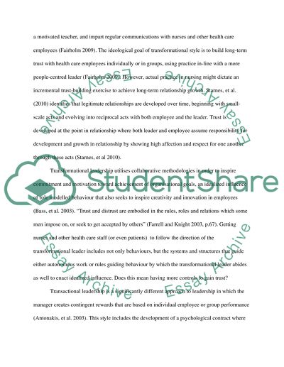 Theoretical Models of Leadership and Personal Reflection