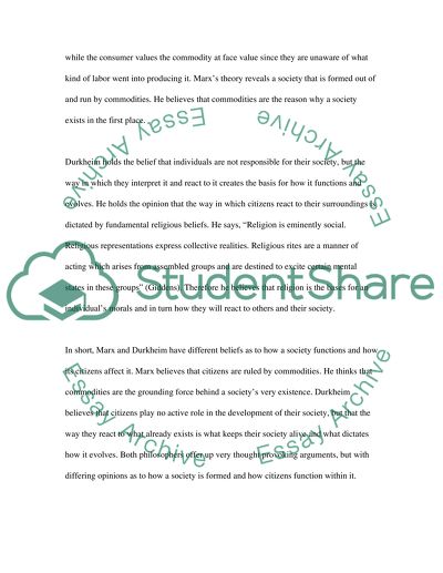 Karl Marx and Emile Durkheimcitizens