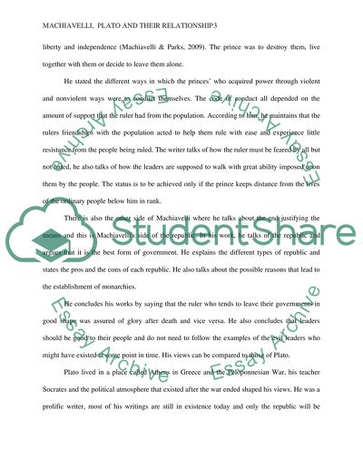 Analyze Machiavelli and Plato and their relationship to each other