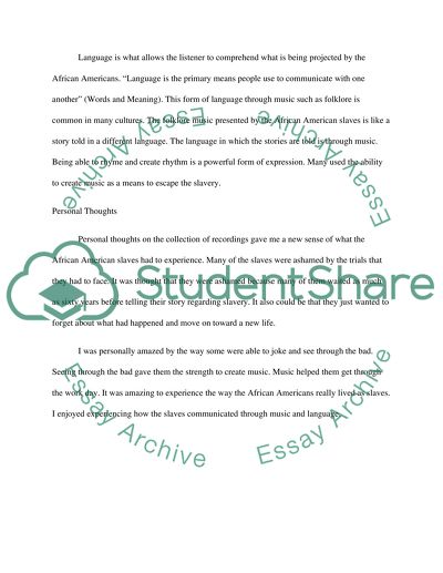 Voices from the Days of Slavery