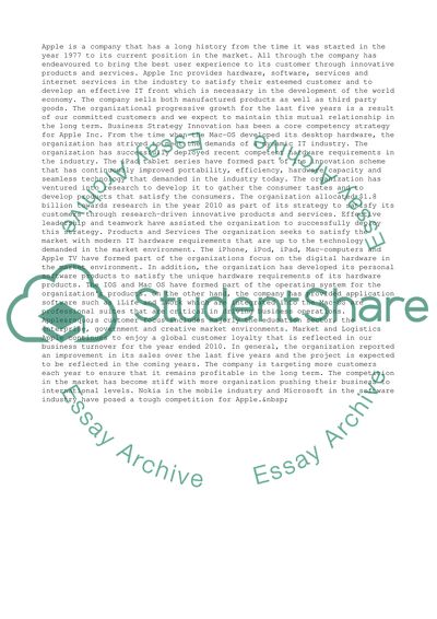 Apple Inc Chairmans Statement