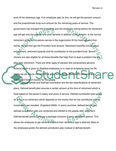 Pensions and Retairement Future Trends and Options