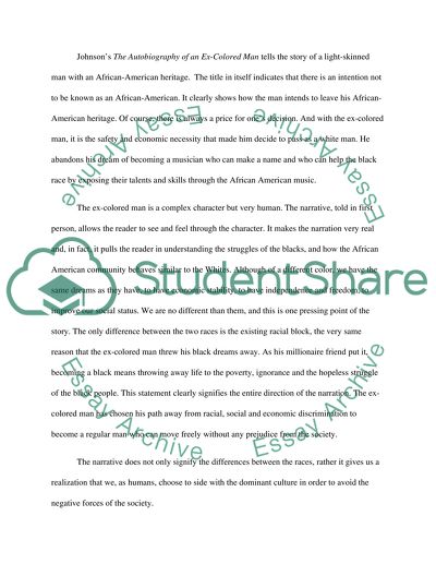 Reaction paper - James Weldon Johnson