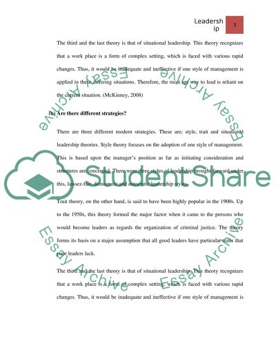 Criminal Justice Leadership Strategies and Practices